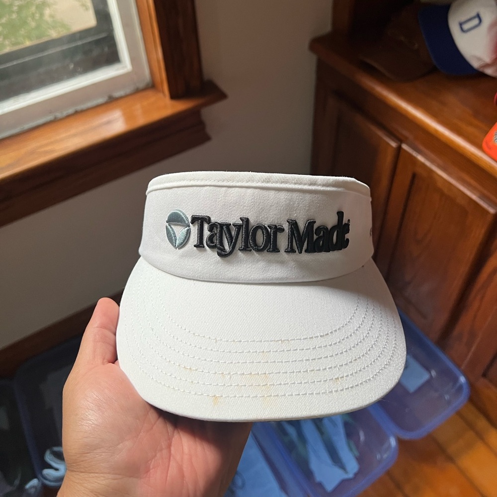 Kith X Taylormade 2022 Men’s US OS Visor Hat in white. Kith for Taylormade